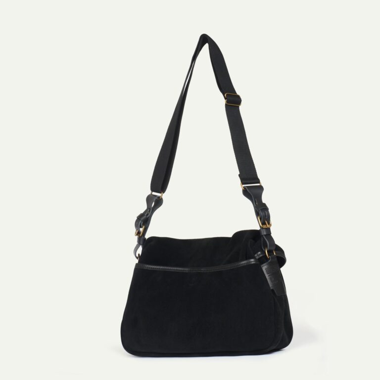 Bleu De Chauffe - Musette du Pêcheur S / Cuir Velours - Noir