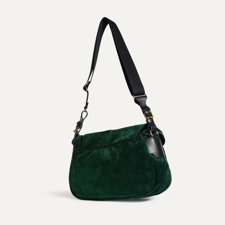 Bleu De Chauffe - Musette du Pêcheur S / Cuir Velours - Vert foncé