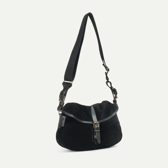 Bleu de Chauffe - Musette du Pêcheur XS / Cuir Velours – Noir