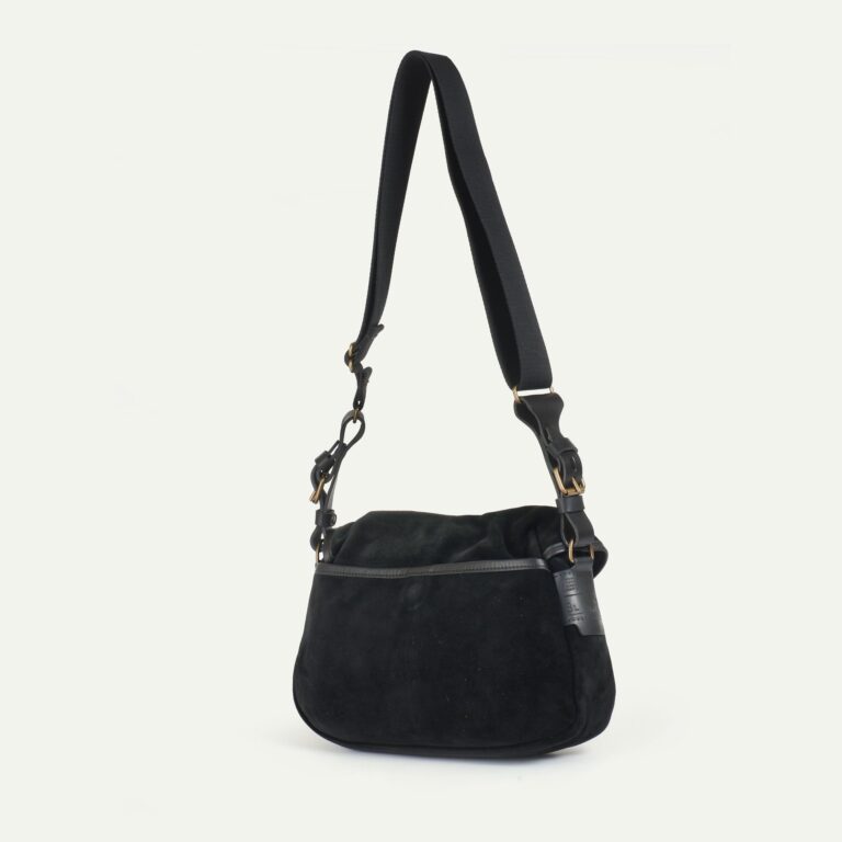 Bleu De Chauffe - Musette du Pêcheur XS / Cuir Velours - Noir