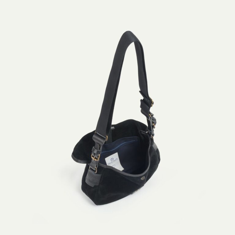 Bleu De Chauffe - Musette du Pêcheur XS / Cuir Velours - Noir