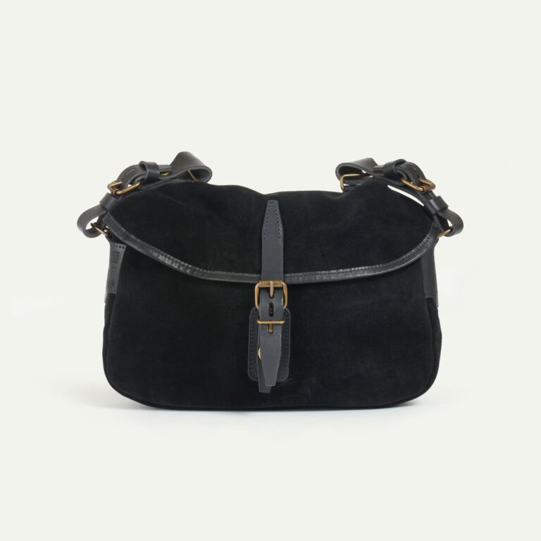 Bleu De Chauffe - Musette du Pêcheur XS / Cuir Velours - Noir