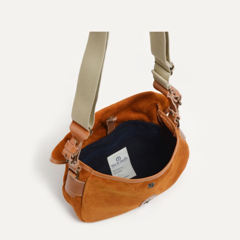 Bleu De Chauffe - Musette du Pêcheur XS / Cuir Velours - Ocre