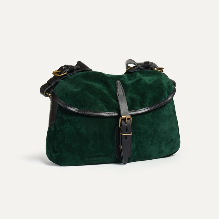 Bleu De Chauffe - Musette du Pêcheur XS / Cuir Velours - Vert foncé