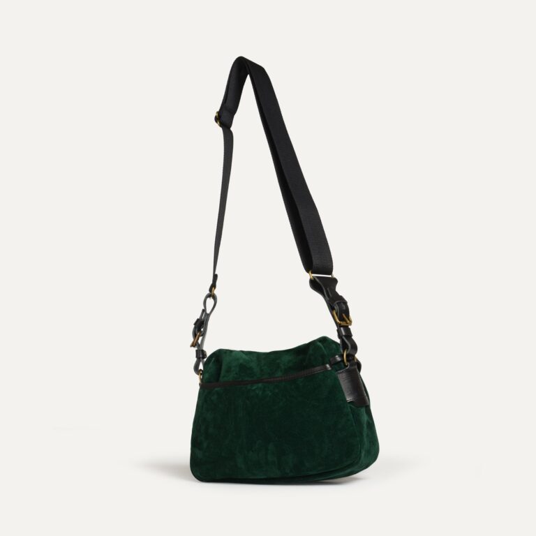 Bleu De Chauffe - Musette du Pêcheur XS / Cuir Velours - Vert foncé