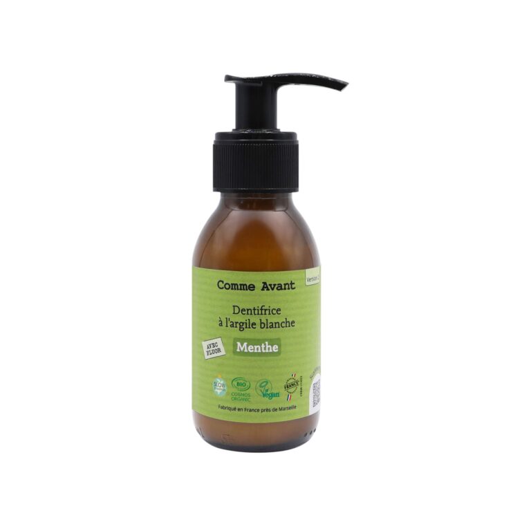 Comme Avant - Dentifrice Bio Menthe en Pâte 90ml - Efficace & Naturel - à l'Argile Blanche