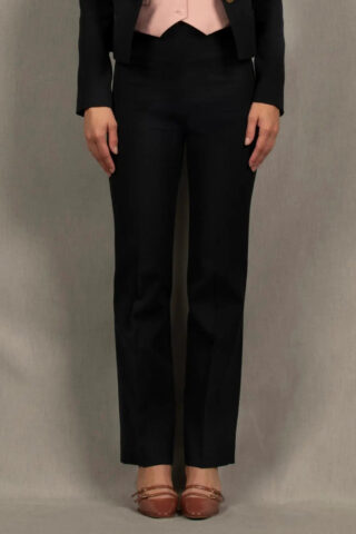 Pantalon Tailleur Femme Droit Bleu marine – Sœur par la marque My tailor is Joh My tailor is Joh - Pantalon Tailleur Femme Droit Bleu marine – Sœur