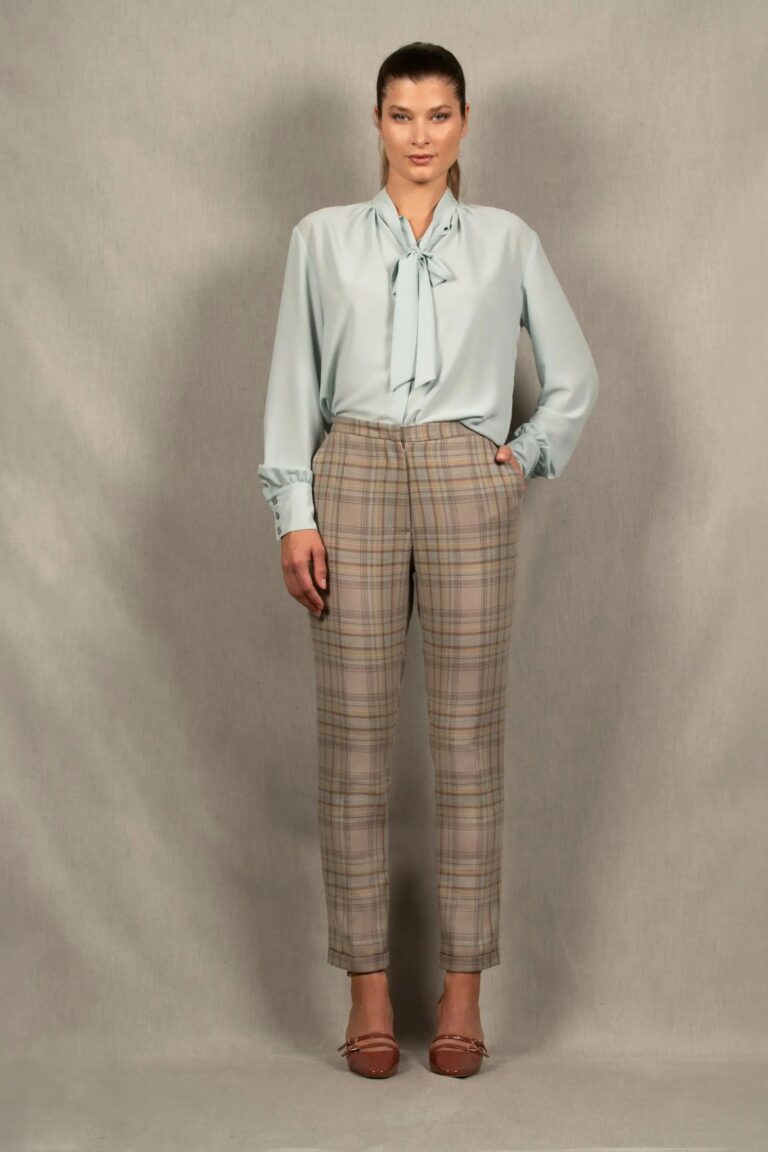 My tailor is Joh - Pantalon Tailleur Femme Fitté Laine à carreaux – Conception