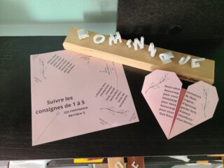 Le Digraphe - Carte origami cœur personnalisée