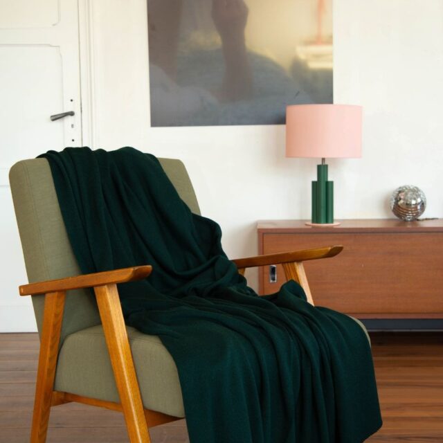 Maison Bonnefoy - Plaid Montpellier 100% laine Sapin