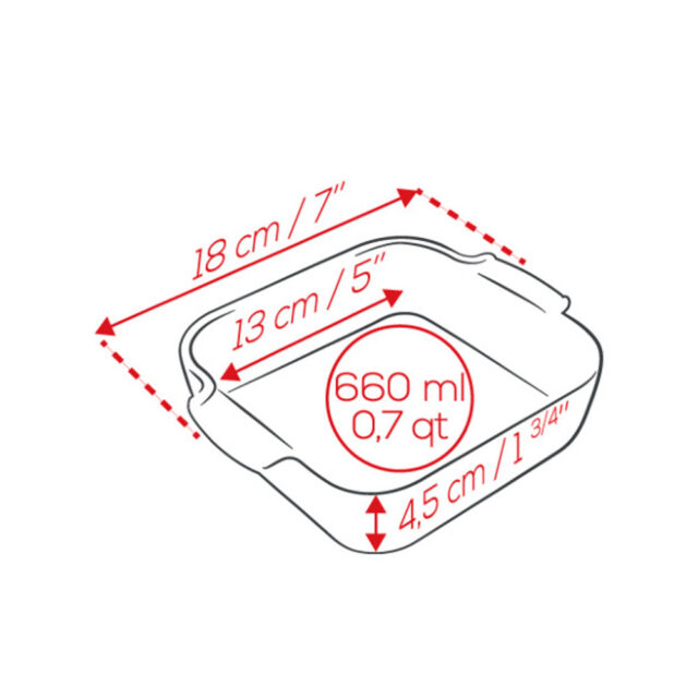 PEUGEOT SAVEURS - Plat à four individuel 18cm carré Appolia Peugeot - 4 coloris