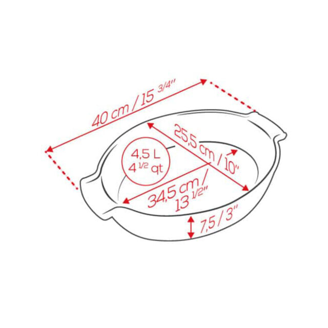 PEUGEOT SAVEURS - Plat à four ovale 40cm Appolia Peugeot - 3 coloris