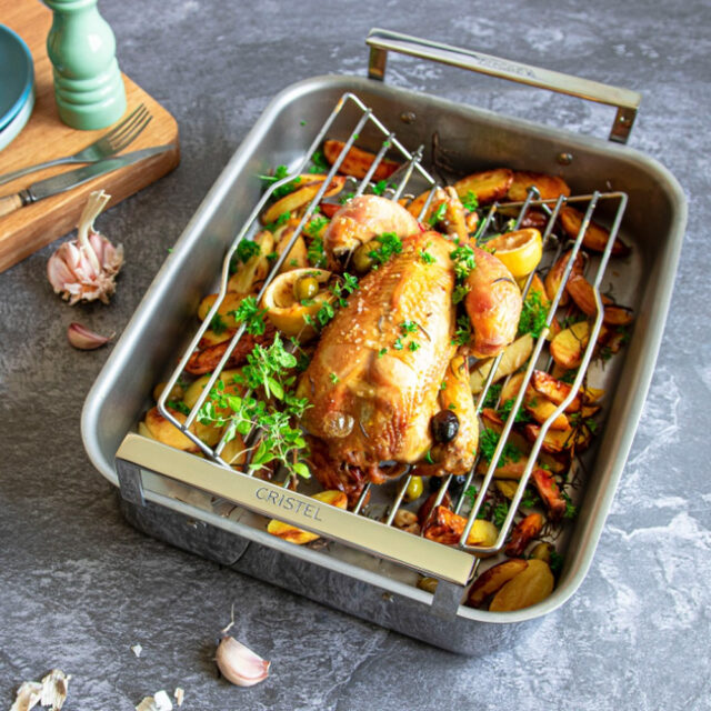 CRISTEL - Plat à four inox Roaster Cristel - 2 tailles 35 ou 40cm
