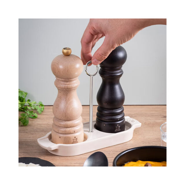 PEUGEOT SAVEURS - Plateau Peugeot en céramique pour deux moulins - 2 coloris