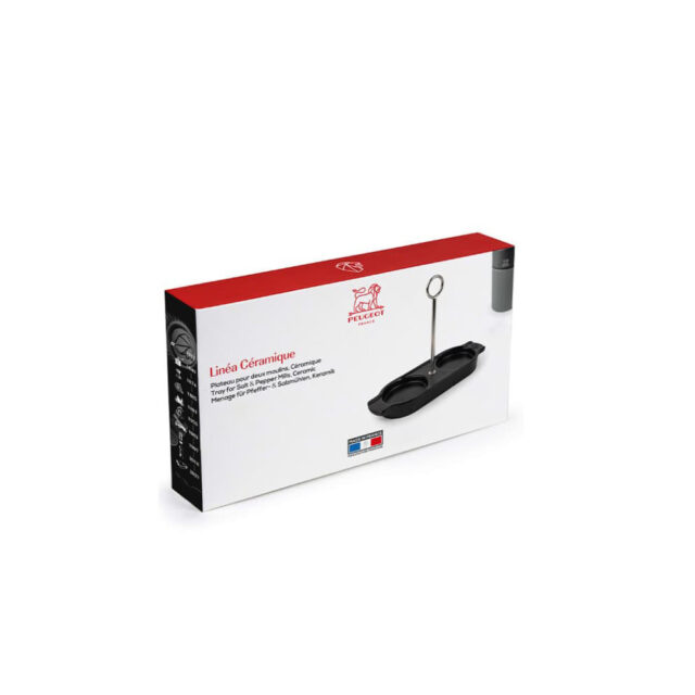 PEUGEOT SAVEURS - Plateau Peugeot en céramique pour deux moulins - 2 coloris