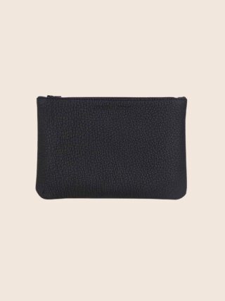 JULES & JENN - Pochette cuir grainé noir
