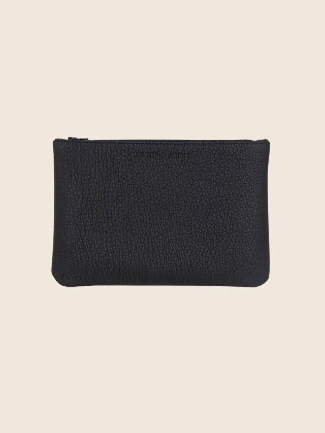 JULES & JENN - Pochette cuir grainé noir