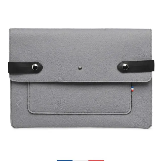 SAINT LAZARE - Pochette ordinateur Made in France – Gris clair