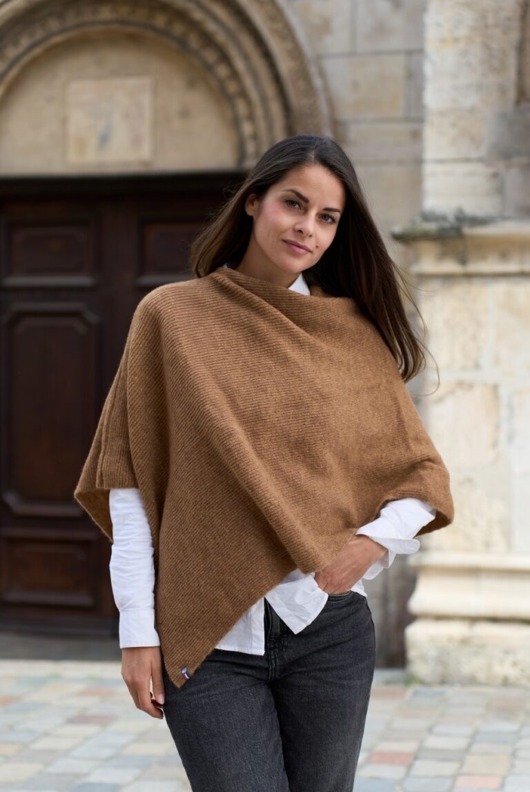 Maison Bonnefoy - Poncho Natacha Taupe pailleté