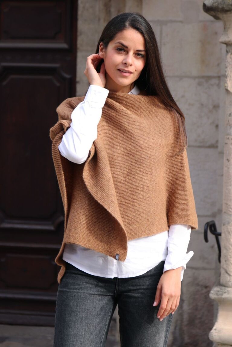 maison-bonnefoy - Poncho Natacha – Ecru pailleté