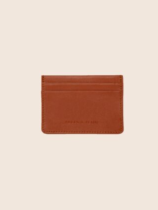 Porte-cartes cuir upcyclé brique par la marque JULES & JENN JULES & JENN - Porte-cartes cuir upcyclé brique