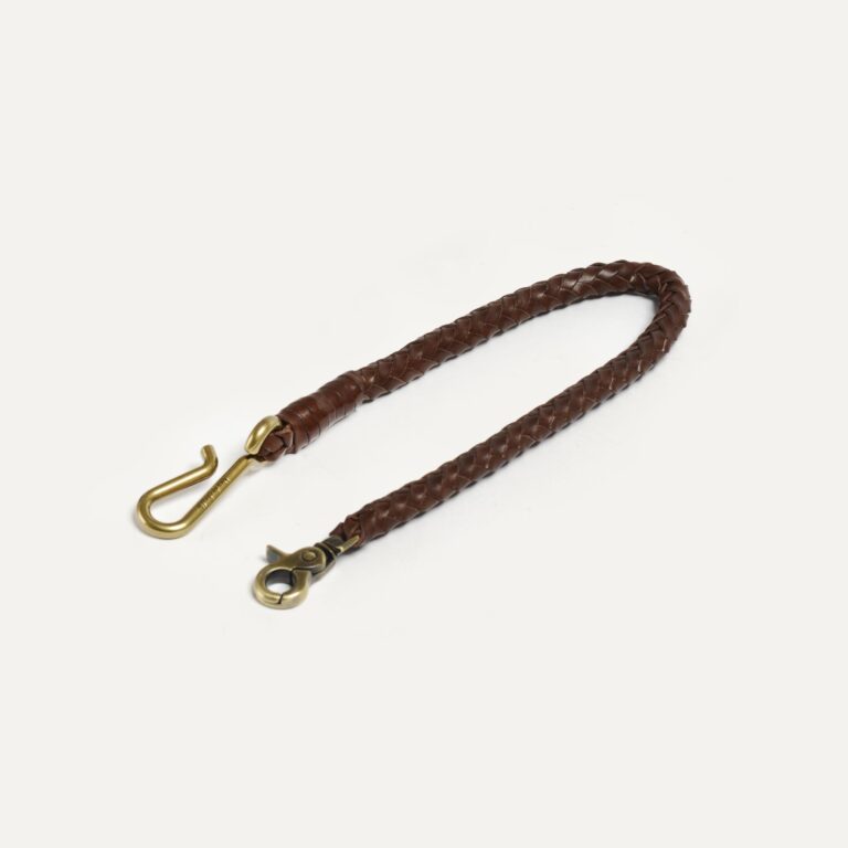 Bleu De Chauffe - Porte clé tressé Hook L - Marron brun