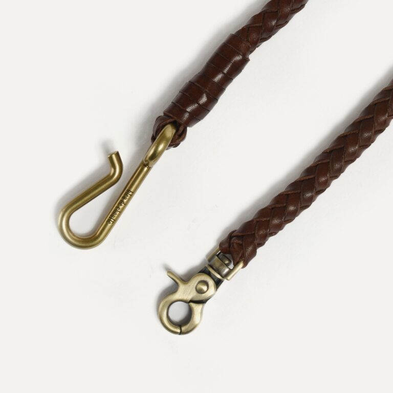 Bleu De Chauffe - Porte clé tressé Hook L - Marron brun