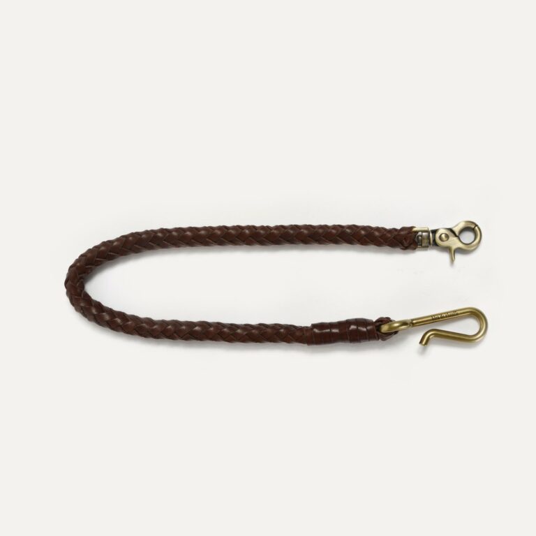 Bleu De Chauffe - Porte clé tressé Hook L - Marron brun