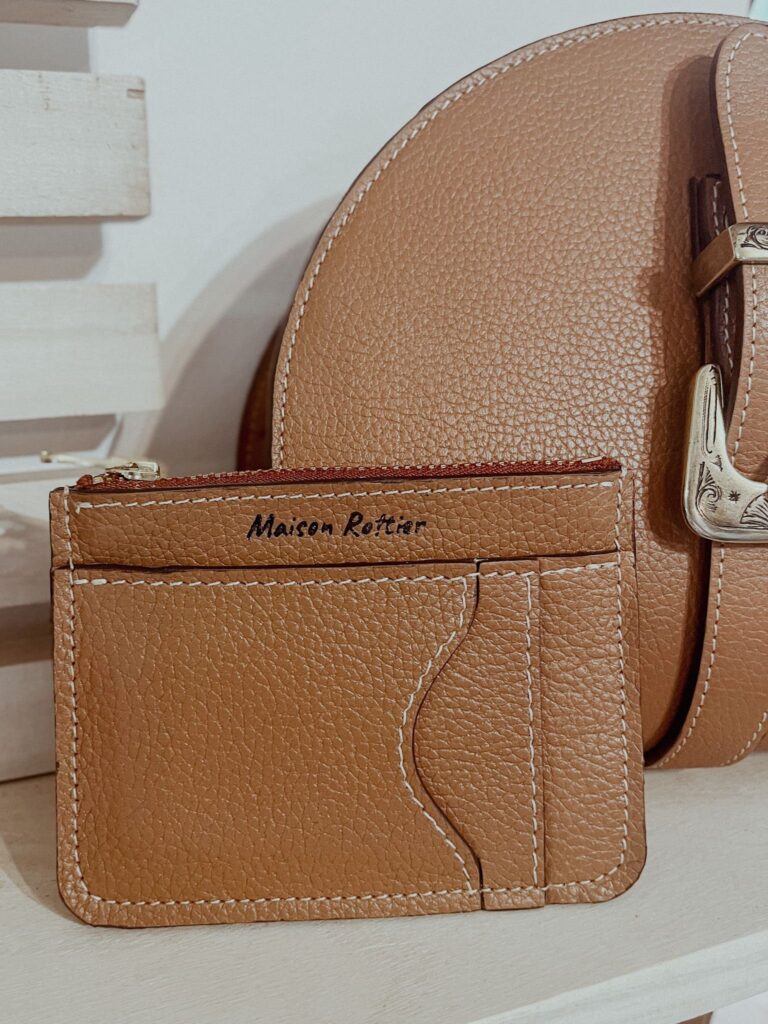 Maison Rottier - Maroquinerie fabriquée en France - Porte-Monnaie Cuir Camel - Giulia