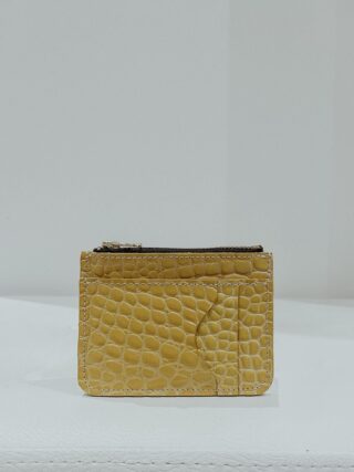 Maison Rottier - Porte-Monnaie Cuir Jaune Croco – Giulia
