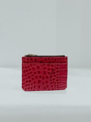 Maison Rottier - Porte-Monnaie Cuir Rose Croco  Giulia