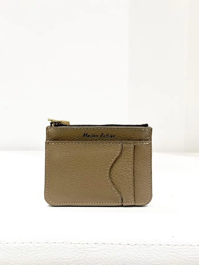 Maison Rottier - Porte-Monnaie Cuir Taupe – Giulia