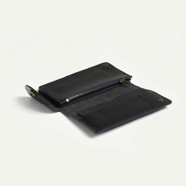 Bleu De Chauffe - Portefeuille Corto - Noir waves