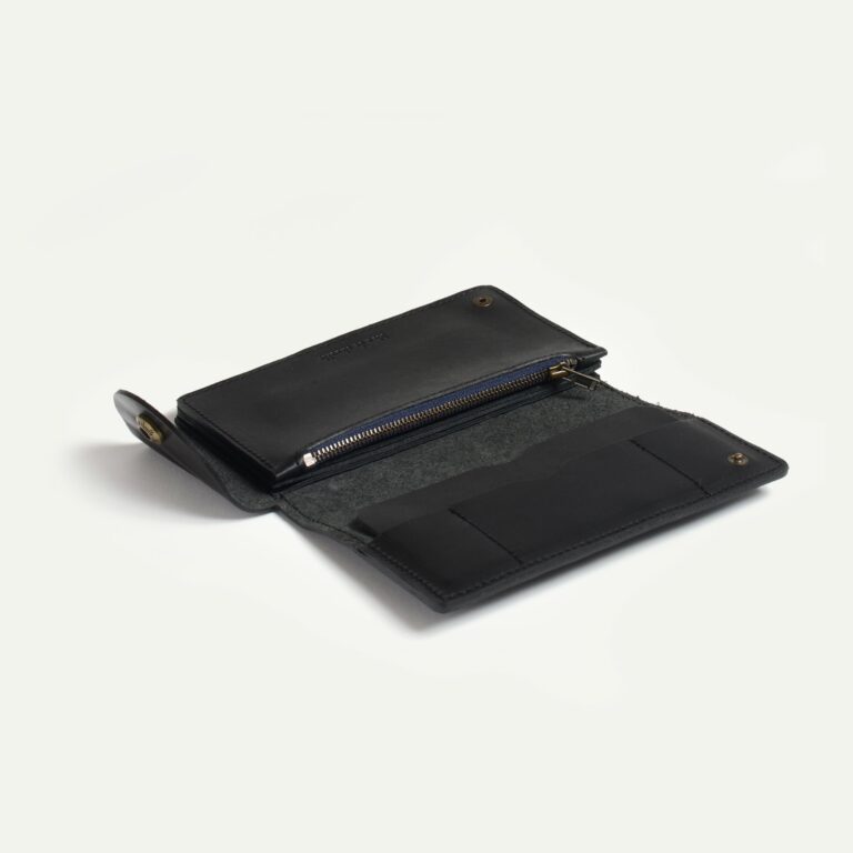 Bleu De Chauffe - Portefeuille Corto - Noir waves