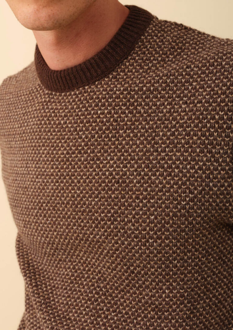 pull alentour marron beige Montlimart - PULL ALENTOUR MARRON/BEIGE