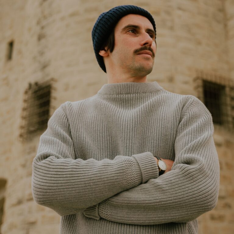 Bleu De Chauffe - Pull Marin Cancale - Gris chiné