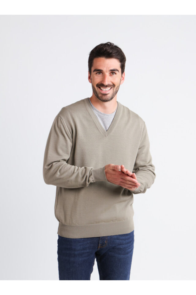 Monsieur Solfin - Pull col V laine mérinos · Camille