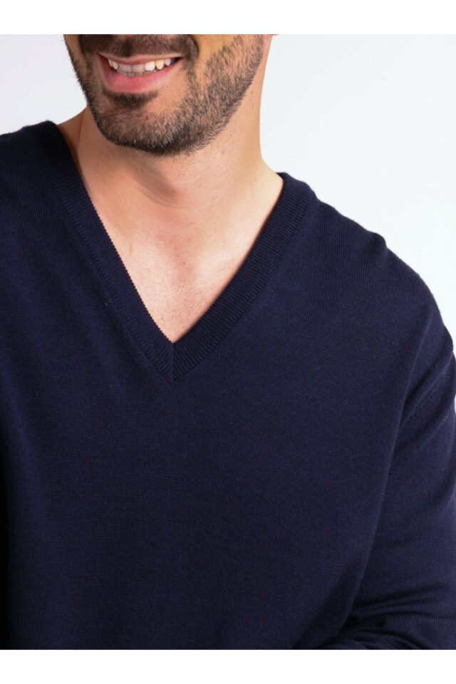 Monsieur Solfin - Pull col V laine mérinos · Camille