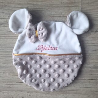 Doudou Ourson personnalisé 20x20cm avec Prénom et/ou Date de naissance tout en minky par la marque La Fabrique À DeDeuh La Fabrique À DeDeuh - Doudou Ourson personnalisé 20x20cm avec Prénom et/ou Date de naissance tout en minky