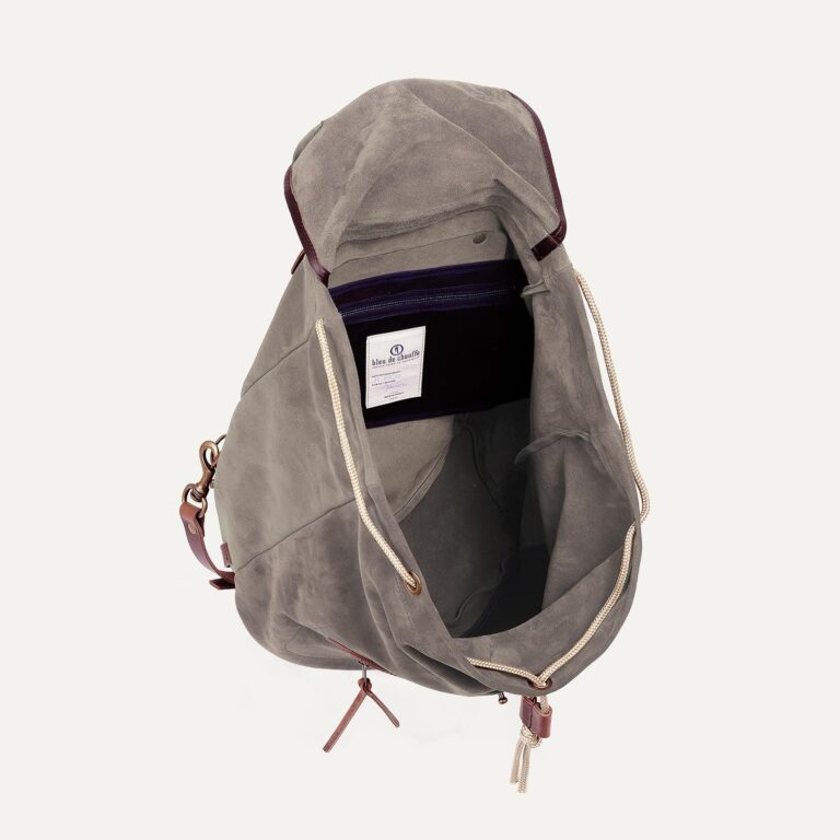 Bleu De Chauffe - Sac à dos Camp / Cuir Velours - Amande