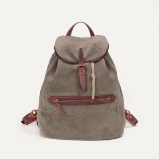 Bleu de Chauffe - Sac à dos Camp / Cuir Velours – Amande