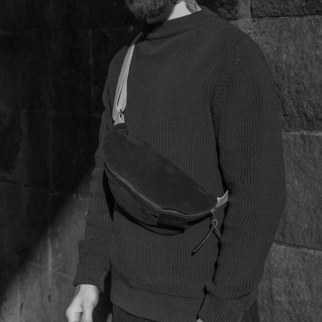 Bleu De Chauffe - Sac Banane New Beat / Cuir Velours - Musk