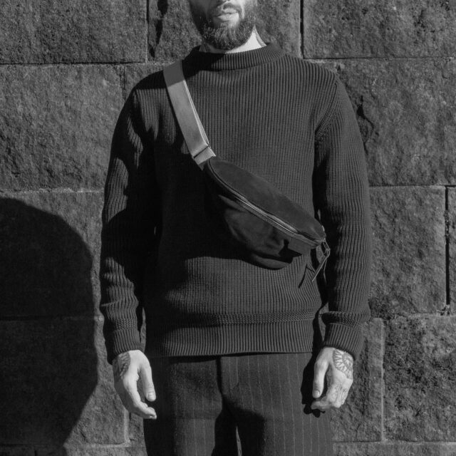 Bleu De Chauffe - Sac Banane New Beat / Cuir Velours - Musk