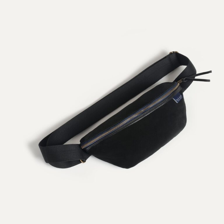 Bleu De Chauffe - Sac Banane New Beat / Cuir Velours - Noir