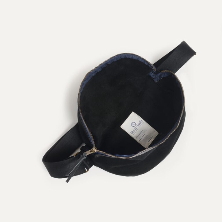 Bleu De Chauffe - Sac Banane New Beat / Cuir Velours - Noir
