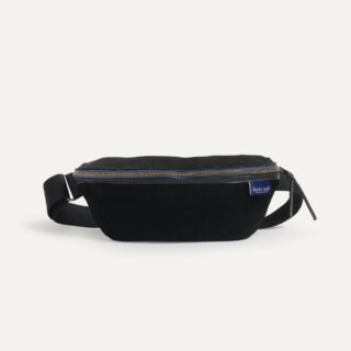 Bleu de Chauffe - Sac Banane New Beat / Cuir Velours  Noir