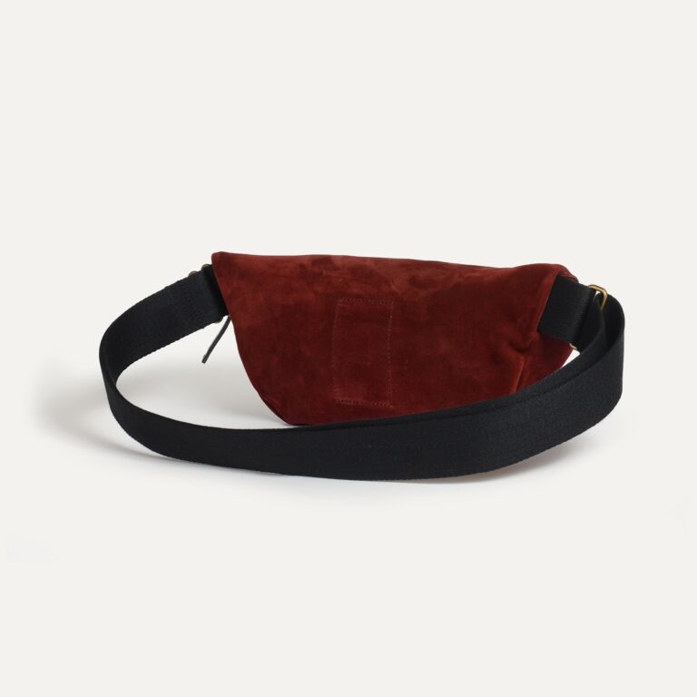 Bleu De Chauffe - Sac Banane New Beat / Cuir Velours - Bordeaux Foncé