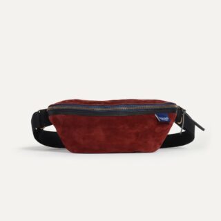 Bleu de Chauffe - Sac Banane New Beat / Cuir Velours – Bordeaux Foncé