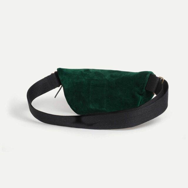 Bleu De Chauffe - Sac Banane New Beat / Cuir Velours - Vert Foncé