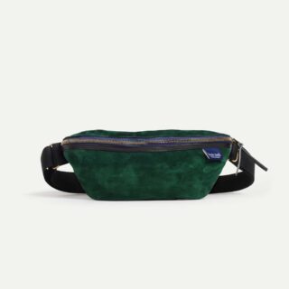 Bleu de Chauffe - Sac Banane New Beat / Cuir Velours – Vert Foncé